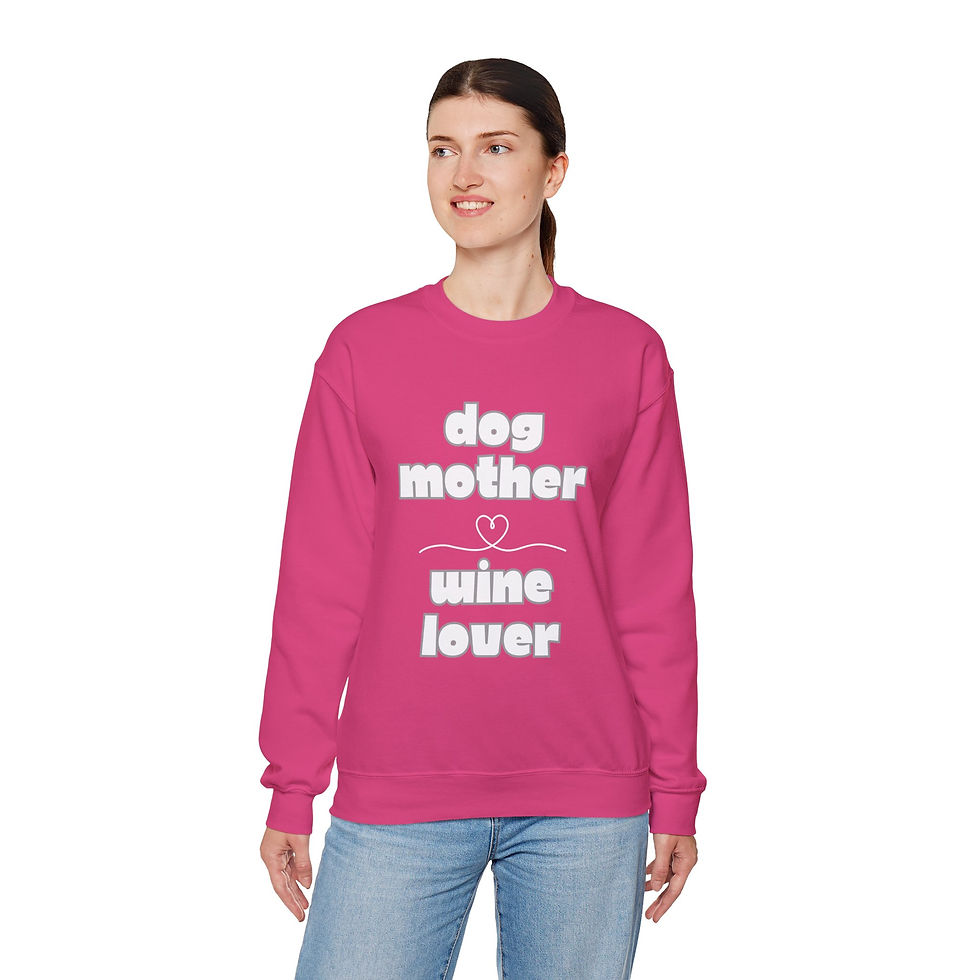 Thumbnail: Dog Mother Wine Lover Crewneck Sweatshirt
