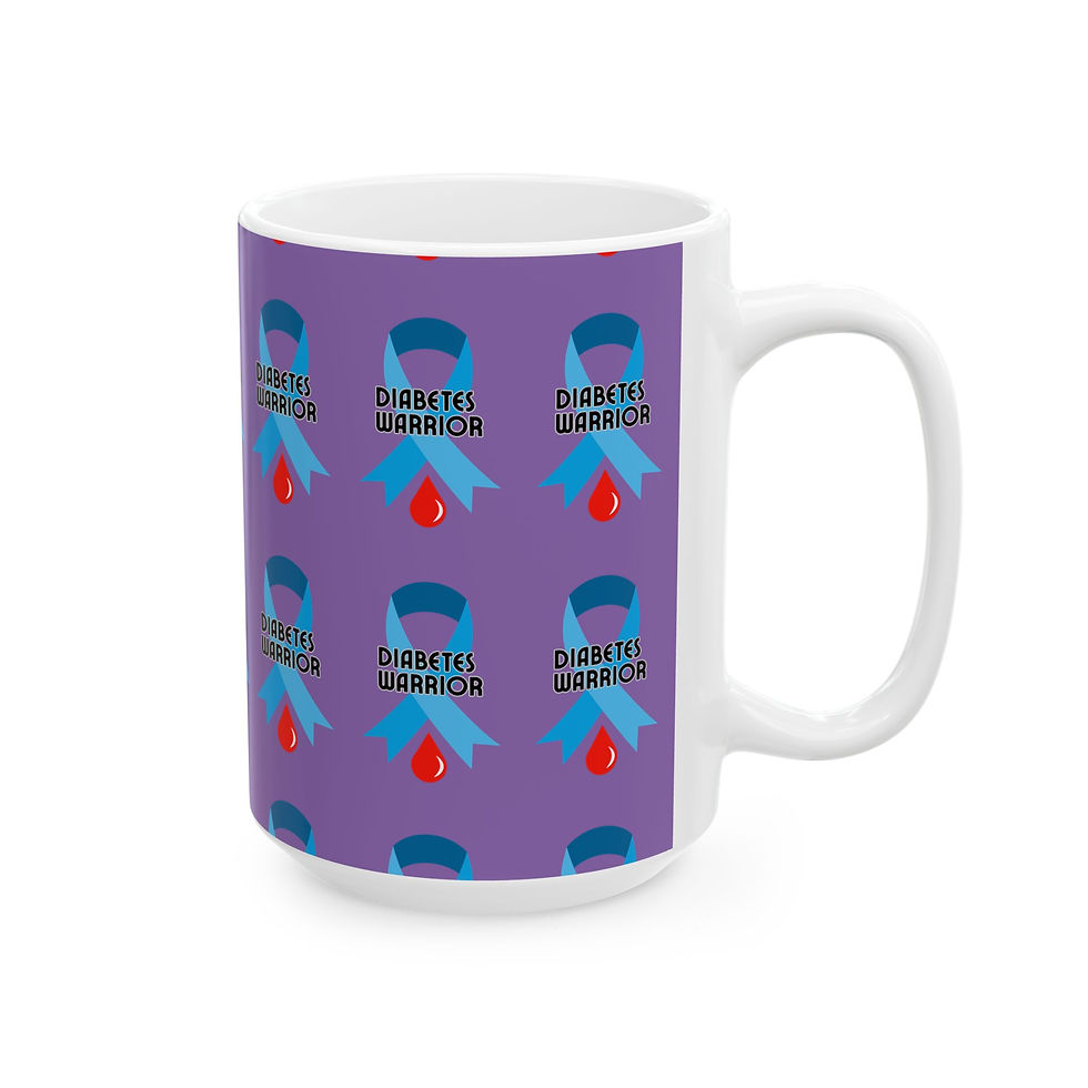 Thumbnail: Diabetes Warrior Ceramic Mug - Inspirational 11oz & 15oz Coffee Cup