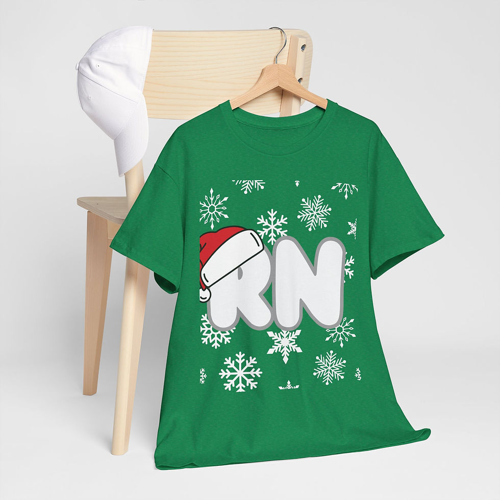 Thumbnail: Holiday Santa Hat RN and snowflakes Unisex Tee