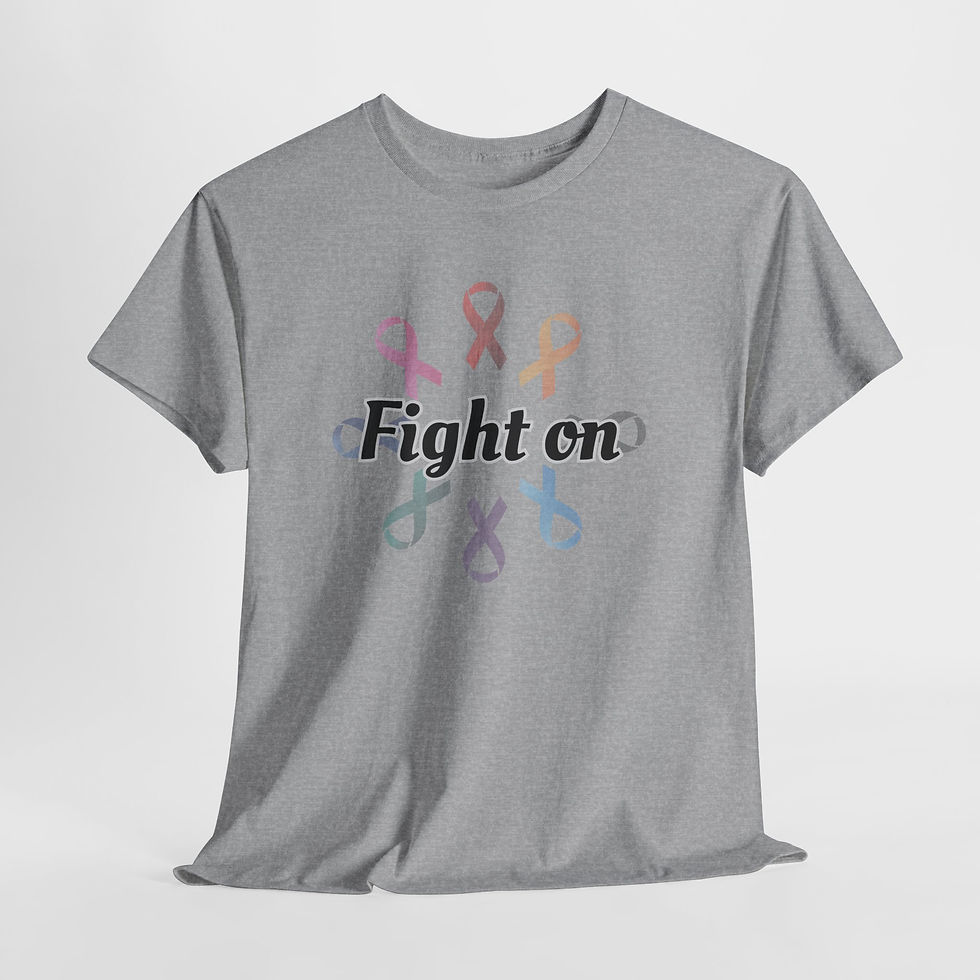 Thumbnail: Fight On T-Shirt Apparel, Supportive Cotton Top, Gift for Survivors, [...]