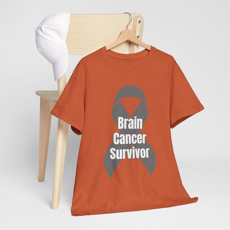 Thumbnail: Brain Cancer Survivor Heavy Cotton Tee - Inspirational Shirt, Gift for Survivors