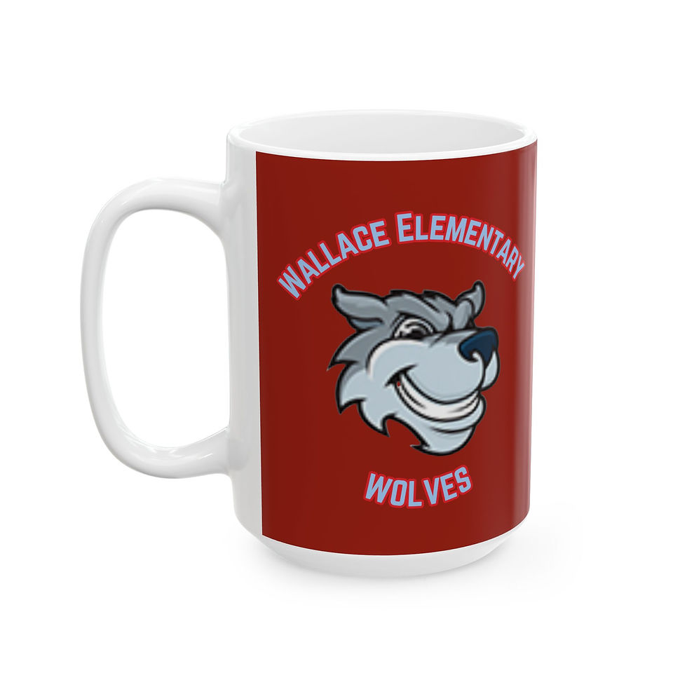 Thumbnail: Wallace Elementary School Mascot Ceramic Mug — Red Paw Prints (11oz & 15oz)