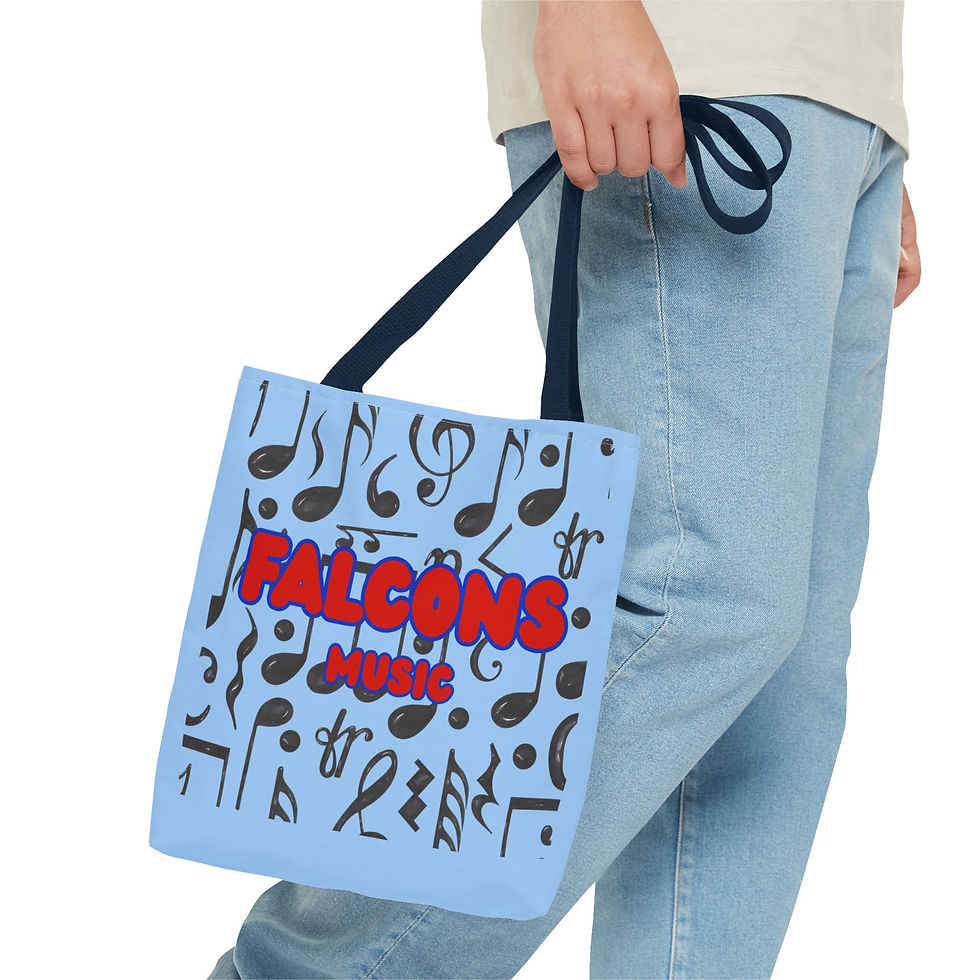 Thumbnail: Falcons Music Tote Bag - Musical Notes All-Over Print