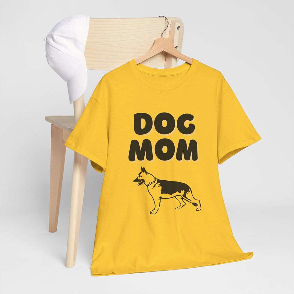 Thumbnail: Dog Mom German Shepherd Dog Heavy Cotton Tee, GSD Lover, 
