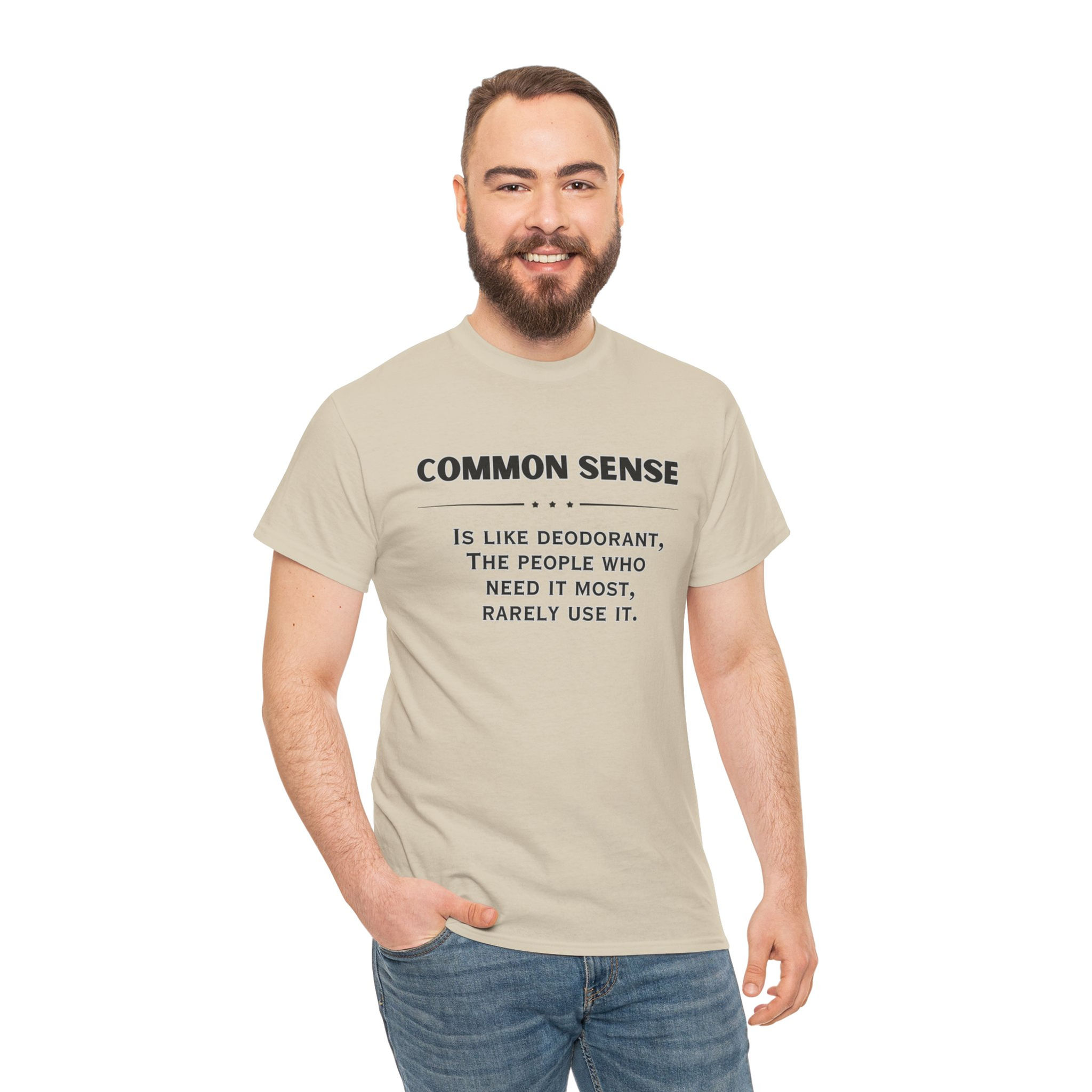 Common Sense Heavy Cotton Tee - Funny Quote T-Shirt