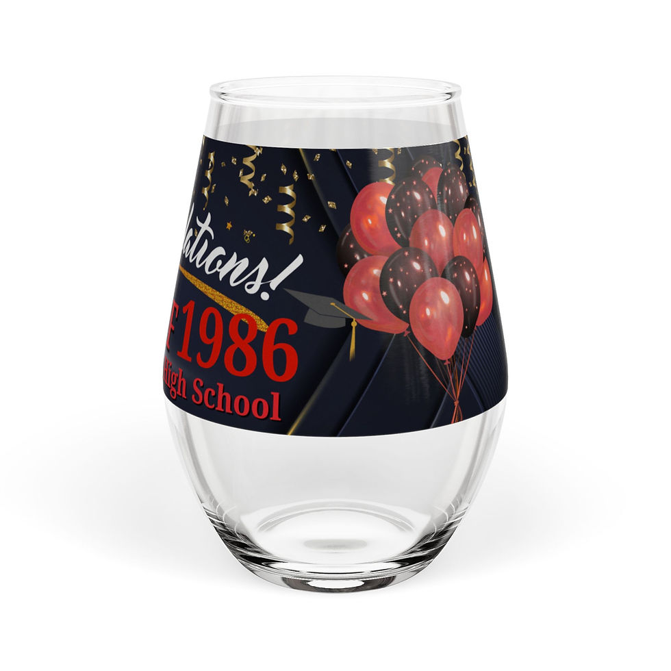 Thumbnail: Stemless Wine Glass — Congratulations Class of 1986 Graduation Keepsake