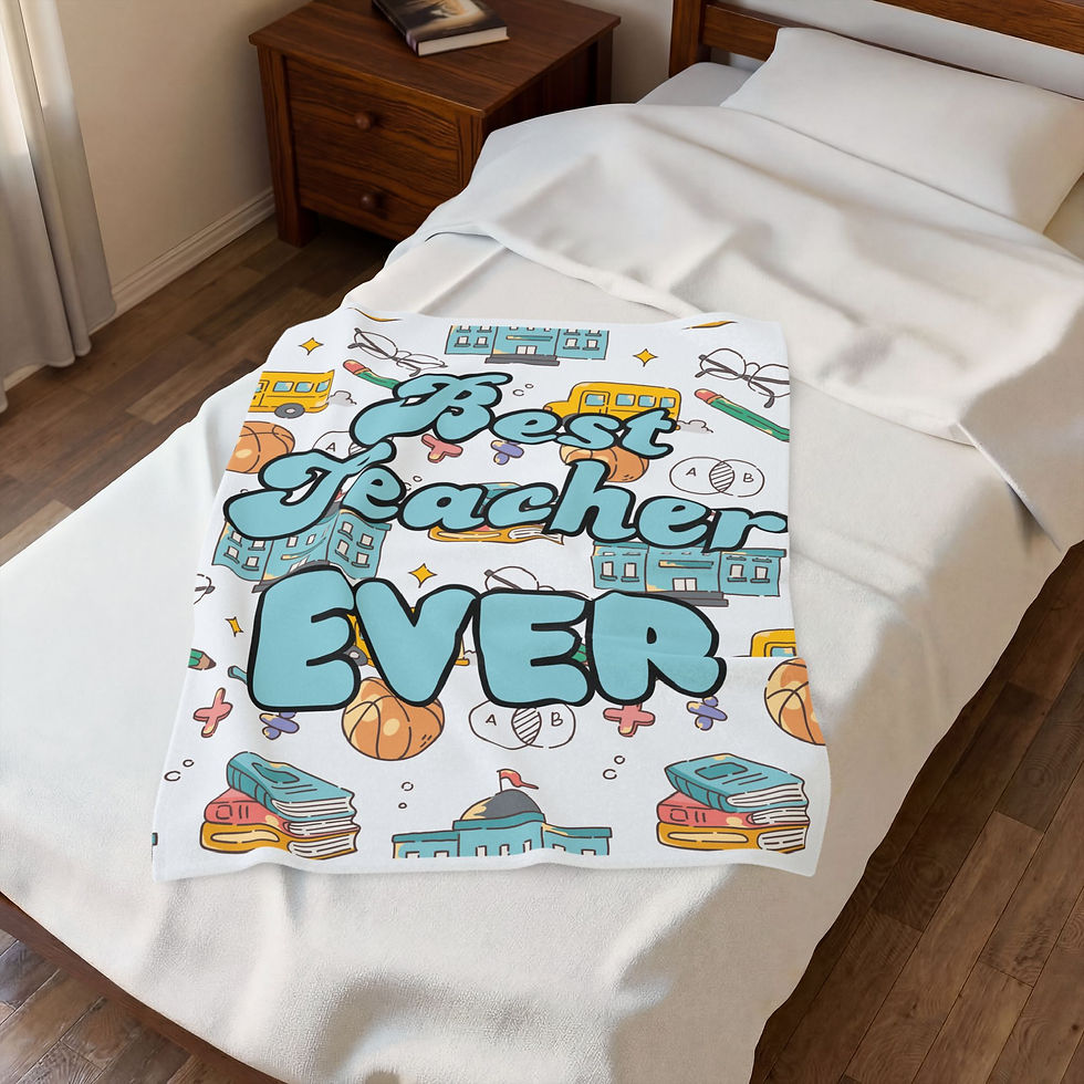 Thumbnail: Plush Blanket — "Best Teacher Ever" Velveteen Throw (Teacher Appreciation Gift)