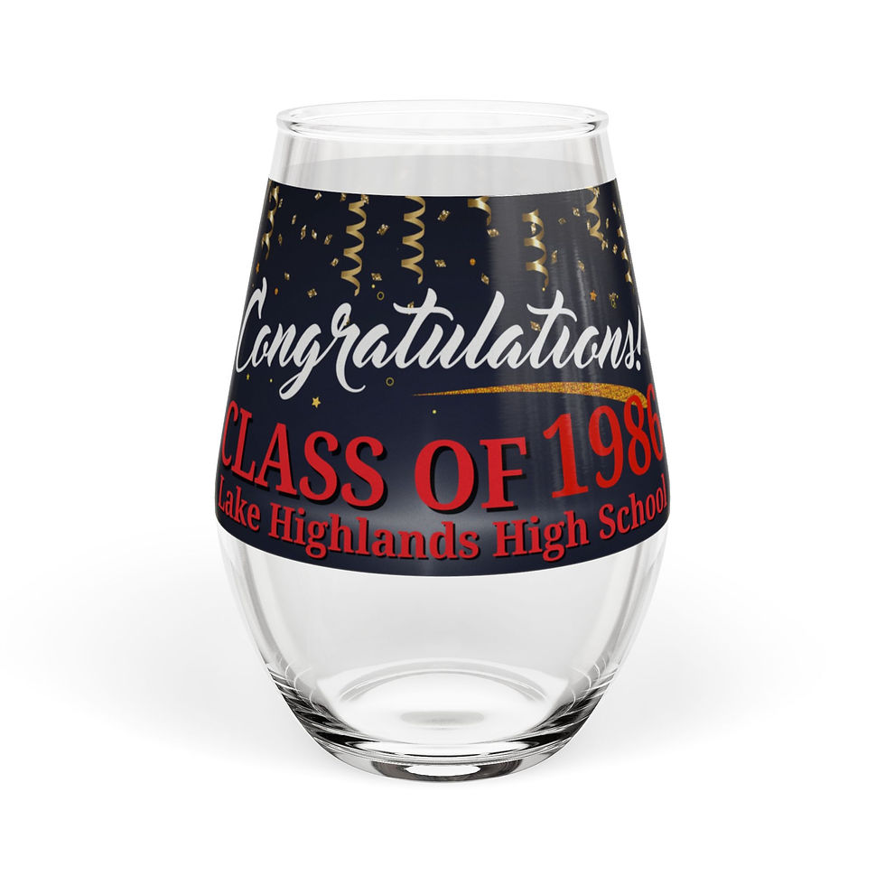 Thumbnail: Stemless Wine Glass — Congratulations Class of 1986 Graduation Keepsake