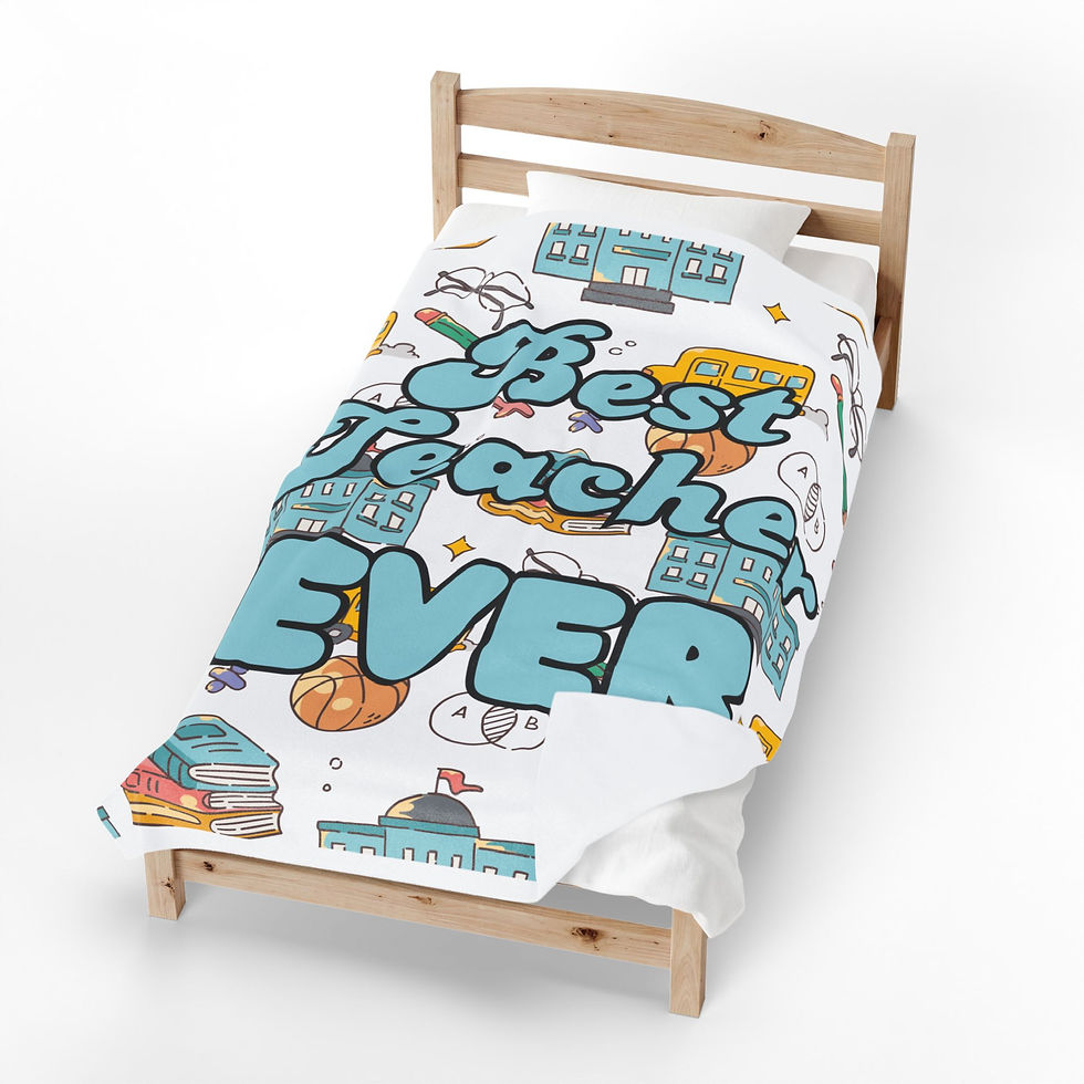 Thumbnail: Plush Blanket — "Best Teacher Ever" Velveteen Throw (Teacher Appreciation Gift)