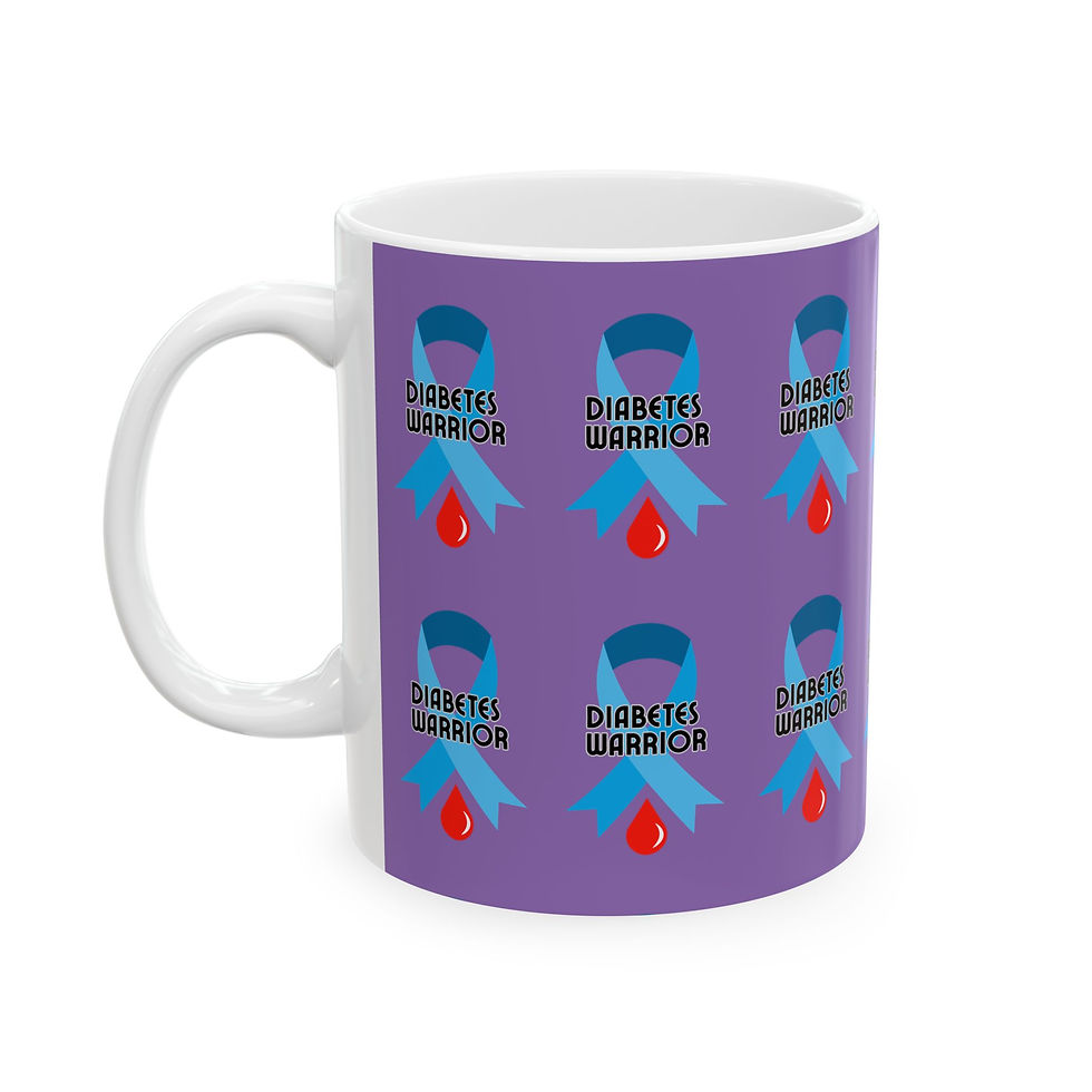 Thumbnail: Diabetes Warrior Ceramic Mug - Inspirational 11oz & 15oz Coffee Cup