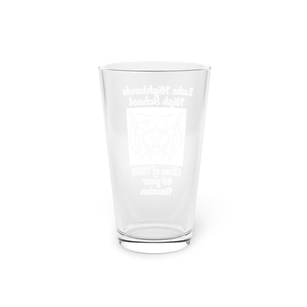 Thumbnail: Pint Glass — Lake Highlands High School Class of 1986 40-Year Reunion Beer Glass