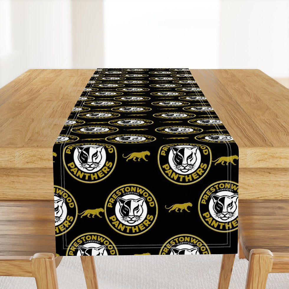 Thumbnail: Panthers on black Table Runner