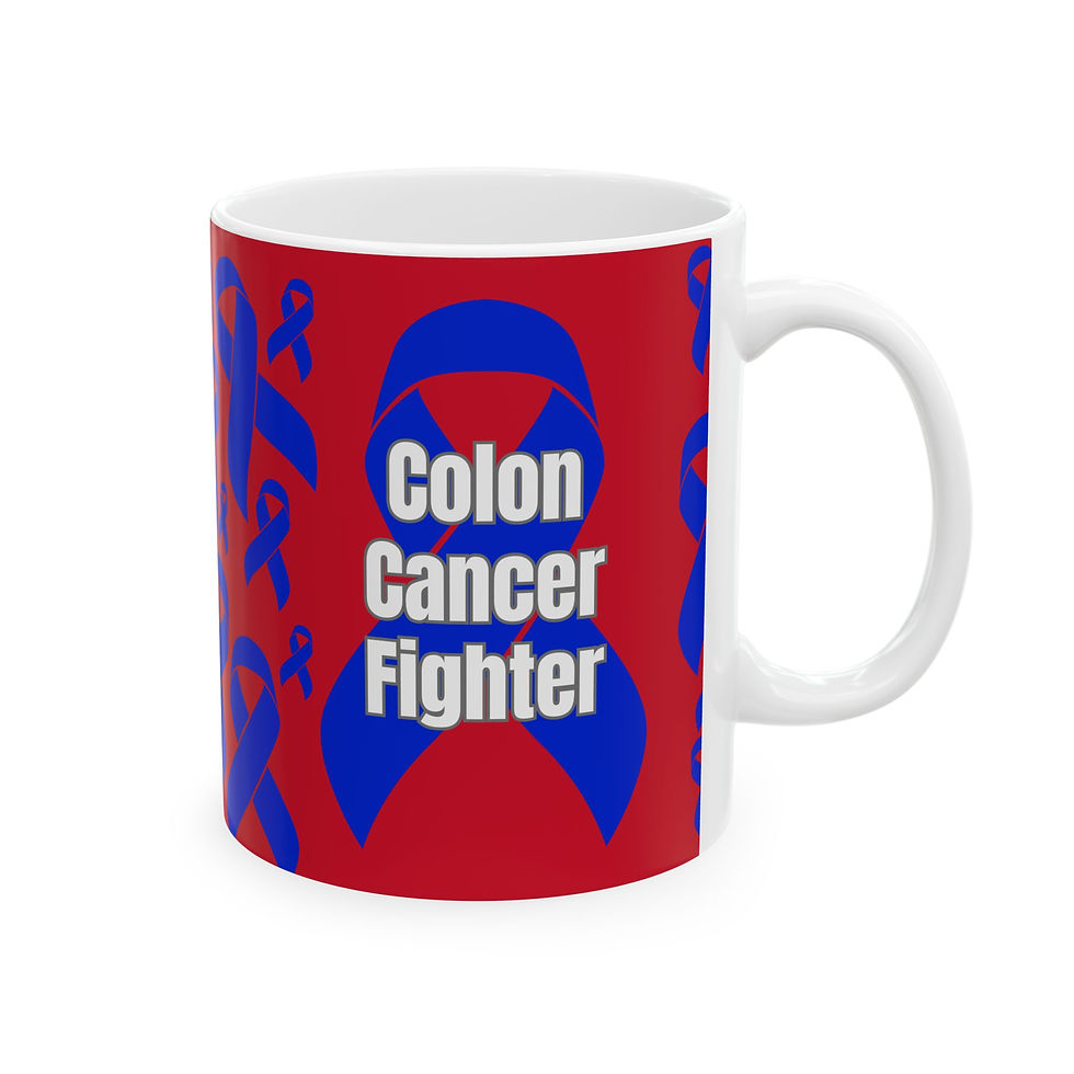 Thumbnail: COLON CANCER FIGHTER Mug, Support Cancer Awareness, Motivational Cup, 