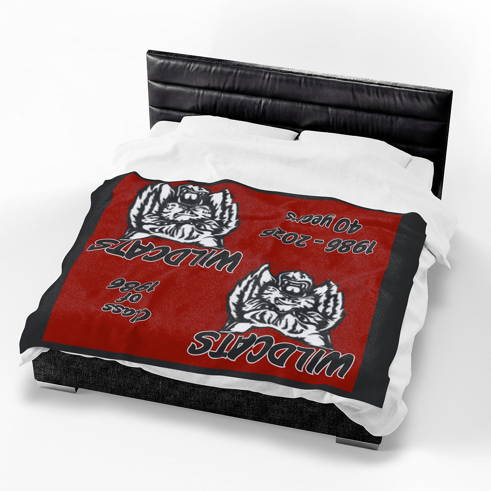 Thumbnail: Wildcats 40th Reunion Velveteen Plush Blanket – Class of 1986