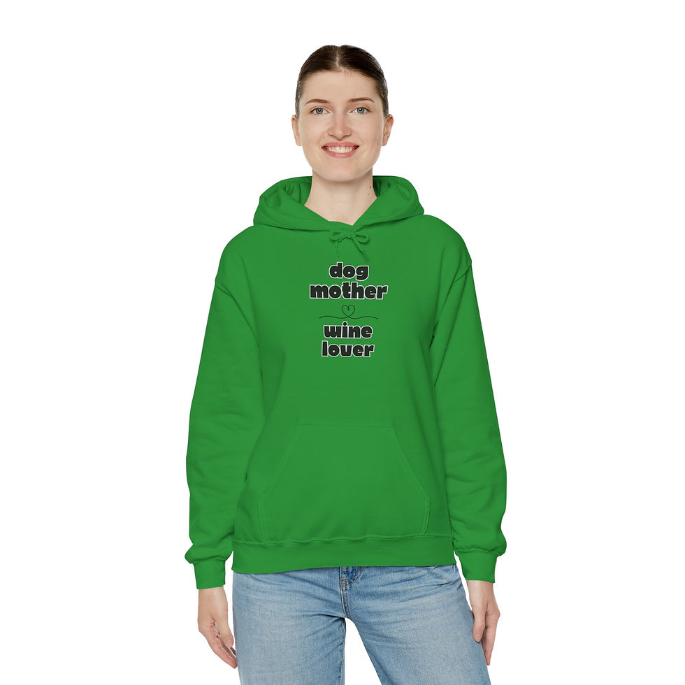 Thumbnail: Dog Mother Wine Lover Hooded Sweatshirt