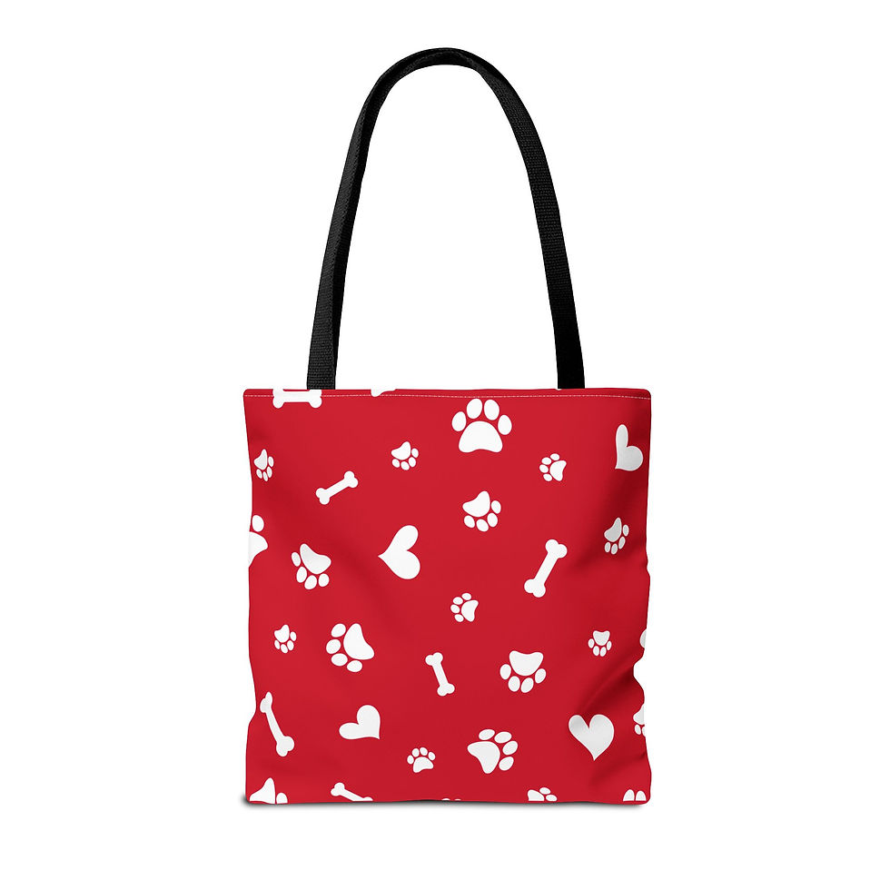 Thumbnail: Dog Mother Wine Lover Tote Bag - Cute Red Design for Pet Lovers