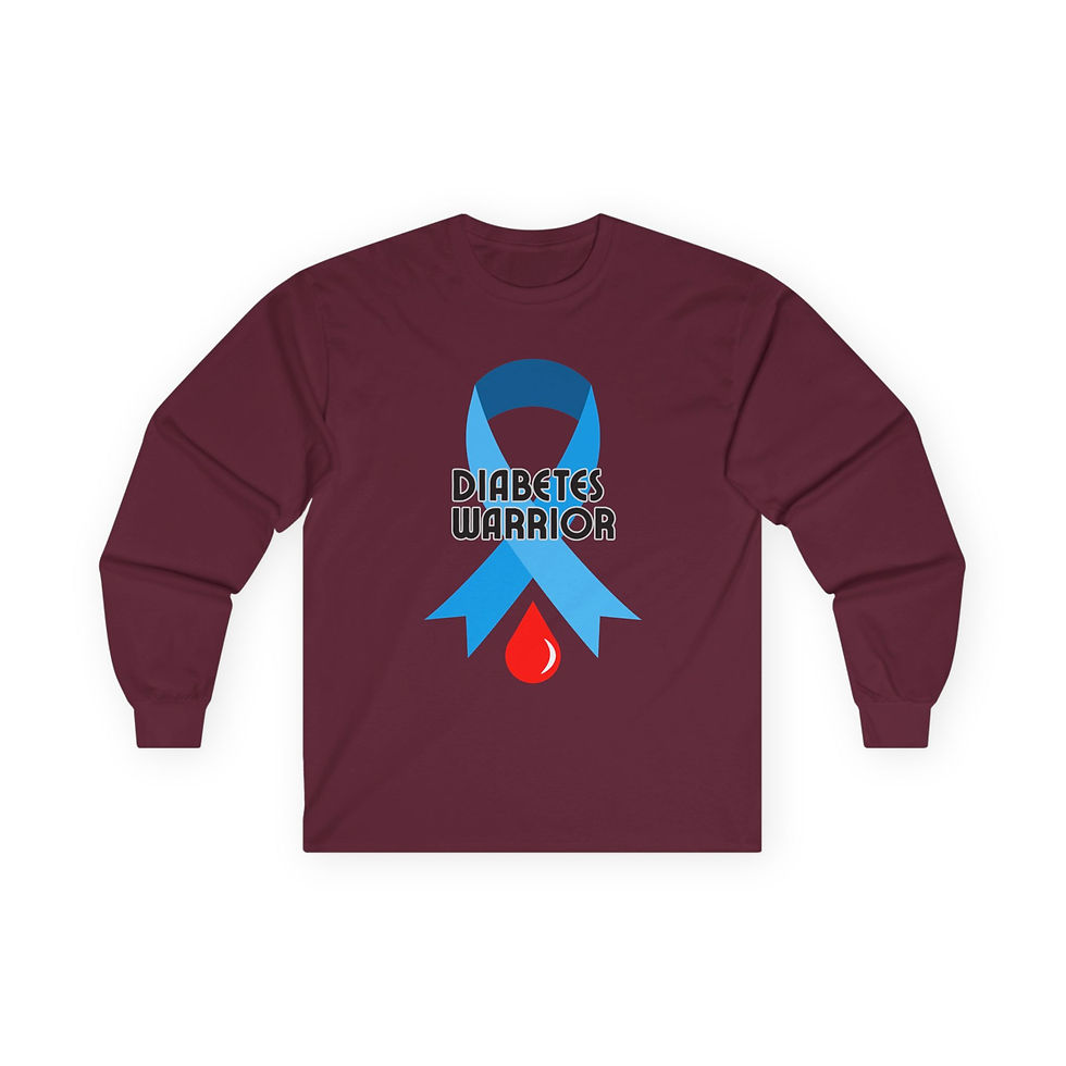 Thumbnail: DIABETES WARRIOR Ultra Cotton Long Sleeve Tee, Diabetes Awareness 