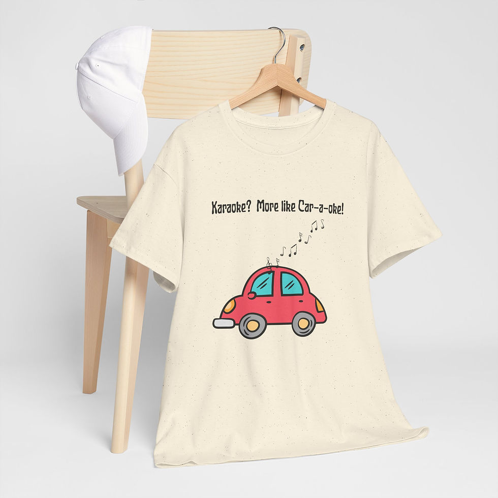 Thumbnail: Karaoke? More Like Car-a-oke! Music humor, Great Gift for Singers, Cotton Tee