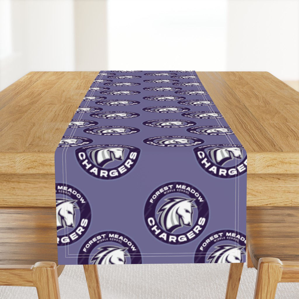 Forest Meadow Middle School on grayish purple Table Runner