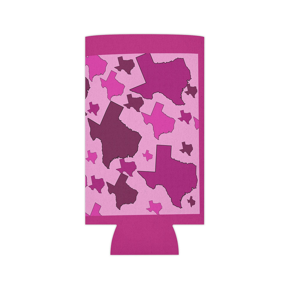Thumbnail: Pink Texas Pattern Can Cooler – Insulated Koozie for Drinks