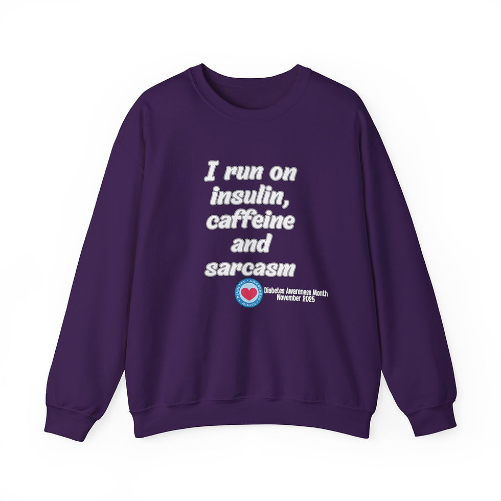 Thumbnail: I Run on Insulin, Caffeine & Sarcasm Crewneck Sweatshirt. Heavy Blend™ | 