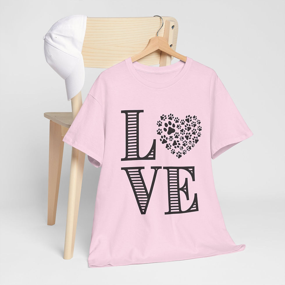 Thumbnail: Love Dog Paw Heart Tee - Dog lover, Dog Rescue