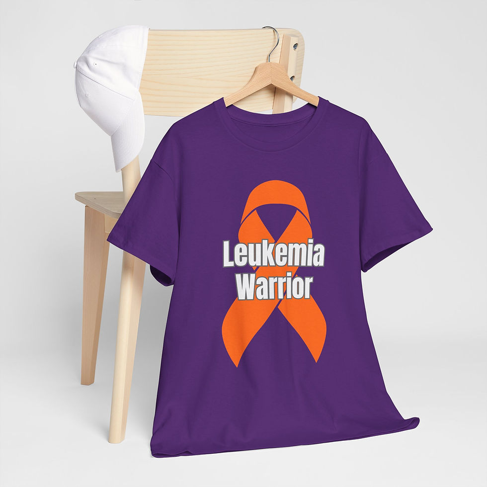 Thumbnail: Leukemia Warrior Heavy Cotton Tee, Cancer Awareness Shirt, 