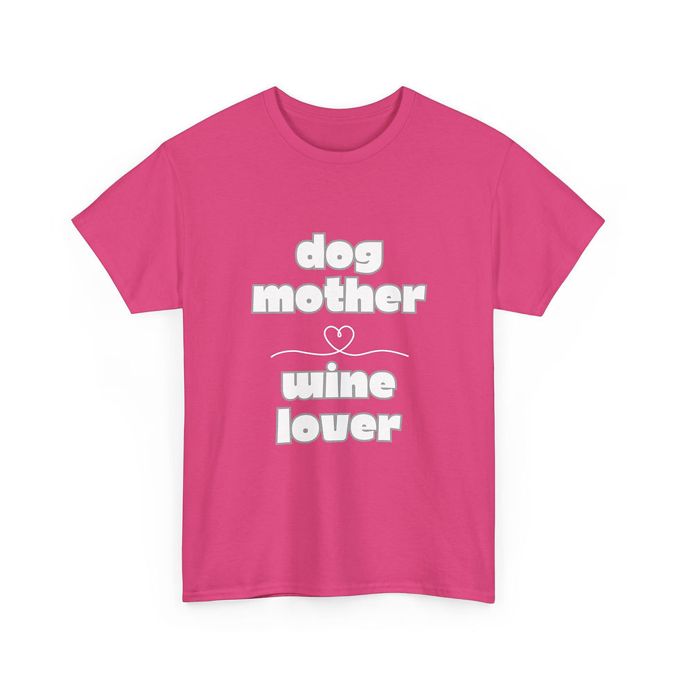 Thumbnail: Dog Mother Wine Lover Tee - Unisex Cotton T-Shirt