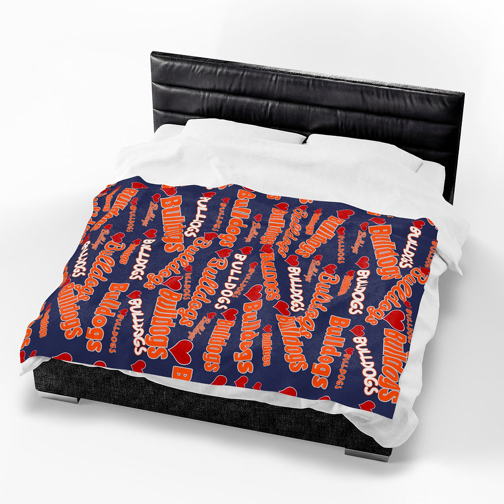 Thumbnail: Bulldogs Velveteen Plush Blanket – Soft Team Spirit Throw