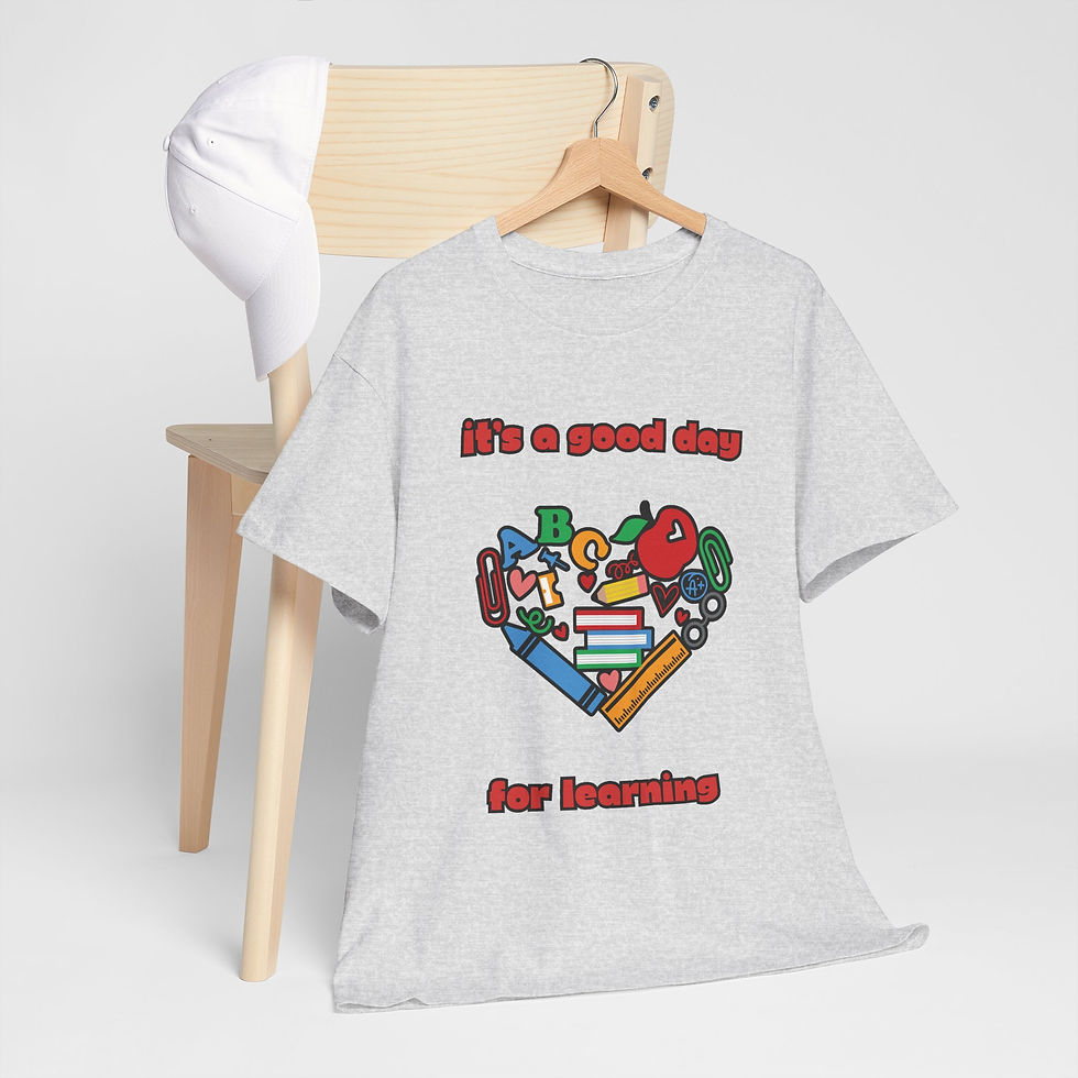 Thumbnail: It's a Good Day for Learning T-Shirt — Heart School Icons Tee for Teachers