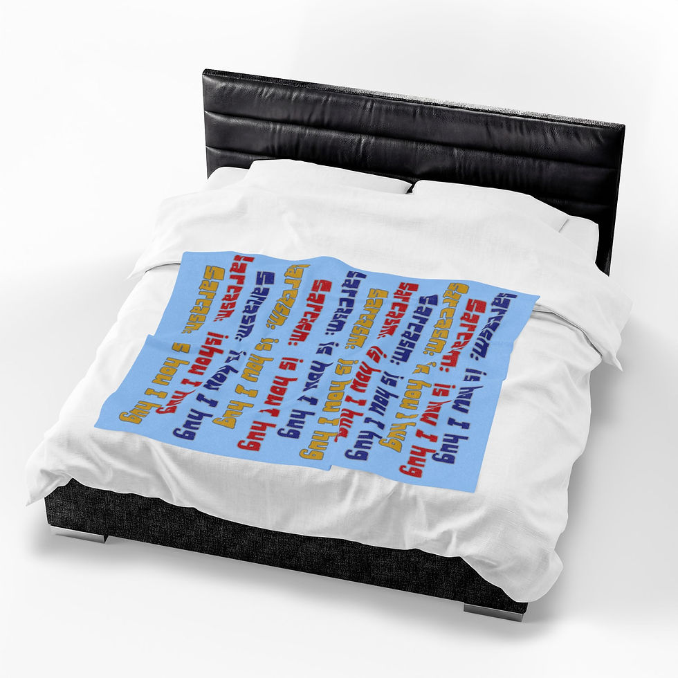 Thumbnail: Sarcasm Is How I Hug Velveteen Plush Blanket — Funny Quote Cozy Throw