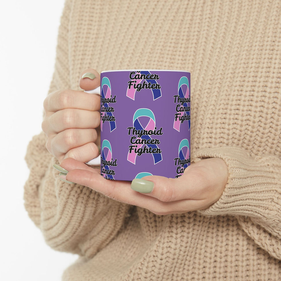 Thumbnail: Thyroid Cancer Fighter Mug - Inspirational Cup for Cancer Awareness,11oz, 15oz