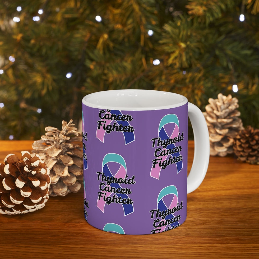 Thumbnail: Thyroid Cancer Fighter Mug - Inspirational Cup for Cancer Awareness,11oz, 15oz