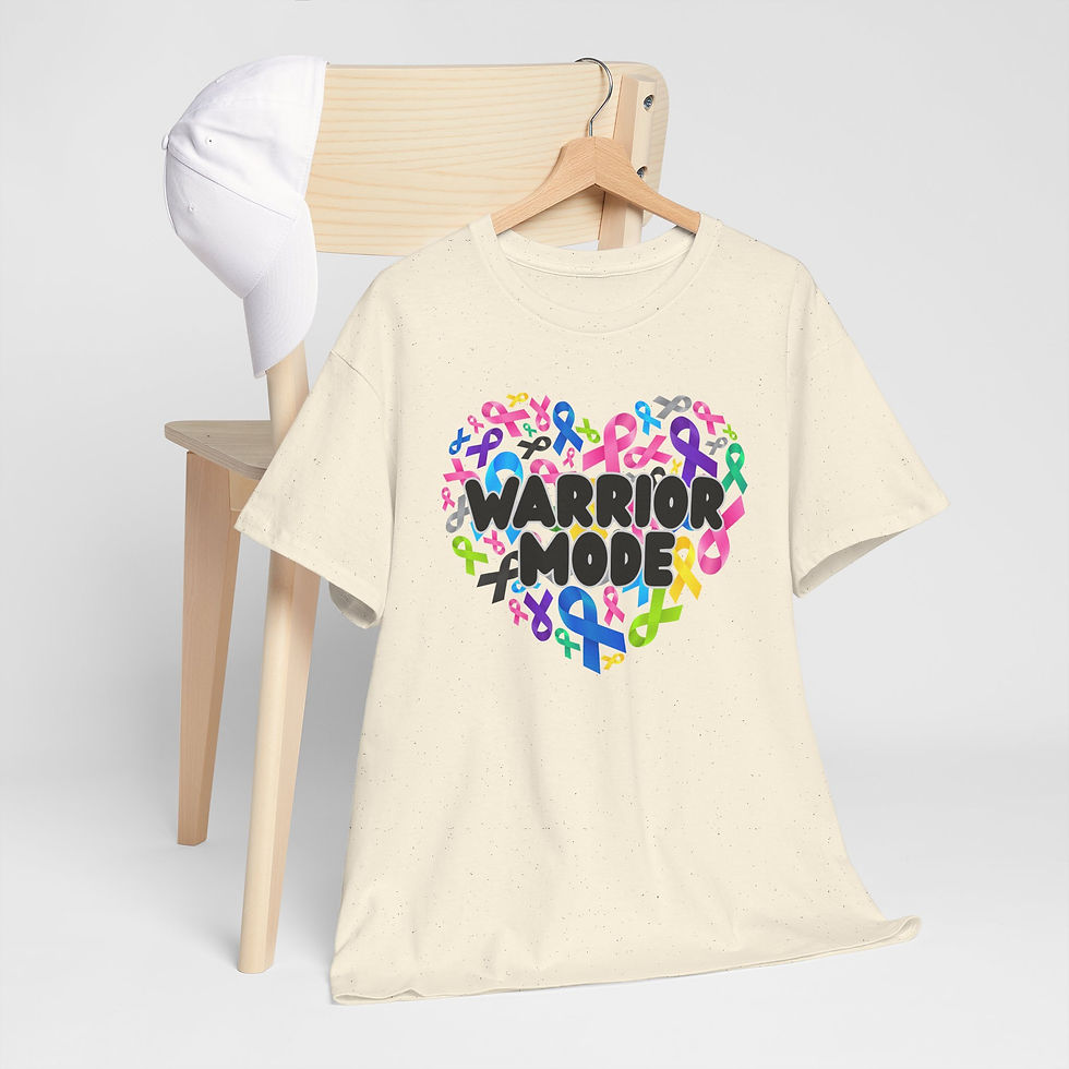 Thumbnail: Warrior Mode CancerSupport Shirt, Gift for Loved Ones, Comfortable Cotton Tee