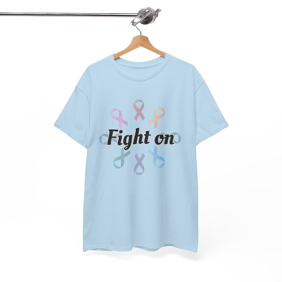 Thumbnail: Fight On T-Shirt Apparel, Supportive Cotton Top, Gift for Survivors, [...]