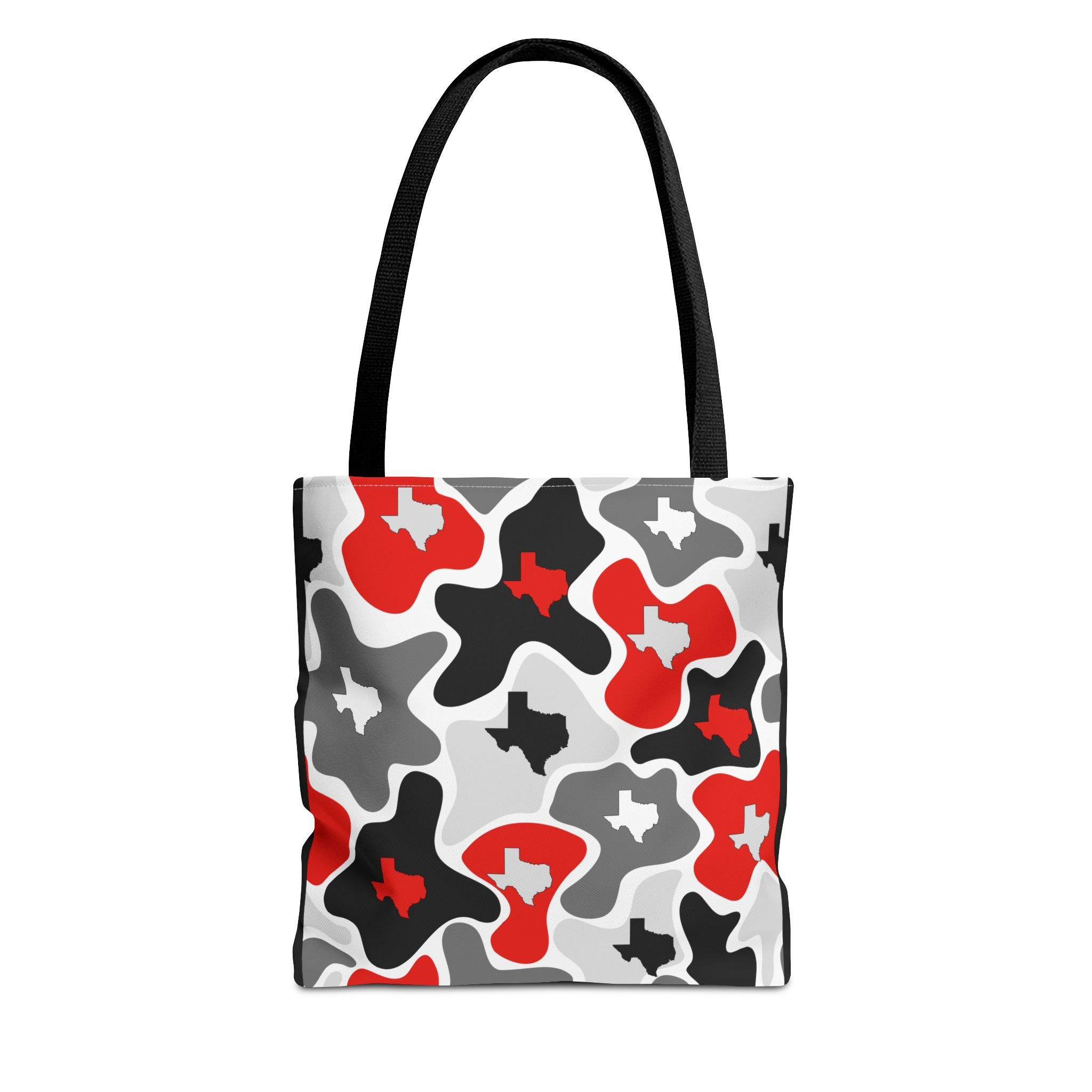 Texas Camo Tote Bag — Red, Black & Gray All-Over Print
