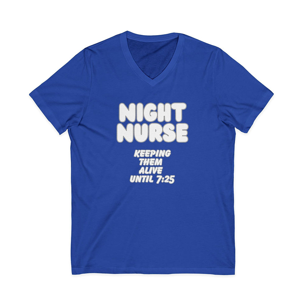 Thumbnail: Night Nurse V-Neck Tee - Comfortable Shirt for Healthcare Heroes