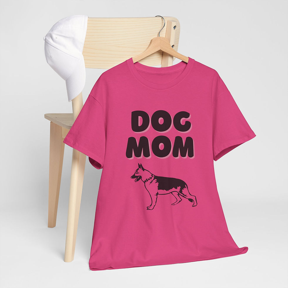 Thumbnail: Dog Mom German Shepherd Dog Heavy Cotton Tee, GSD Lover, 