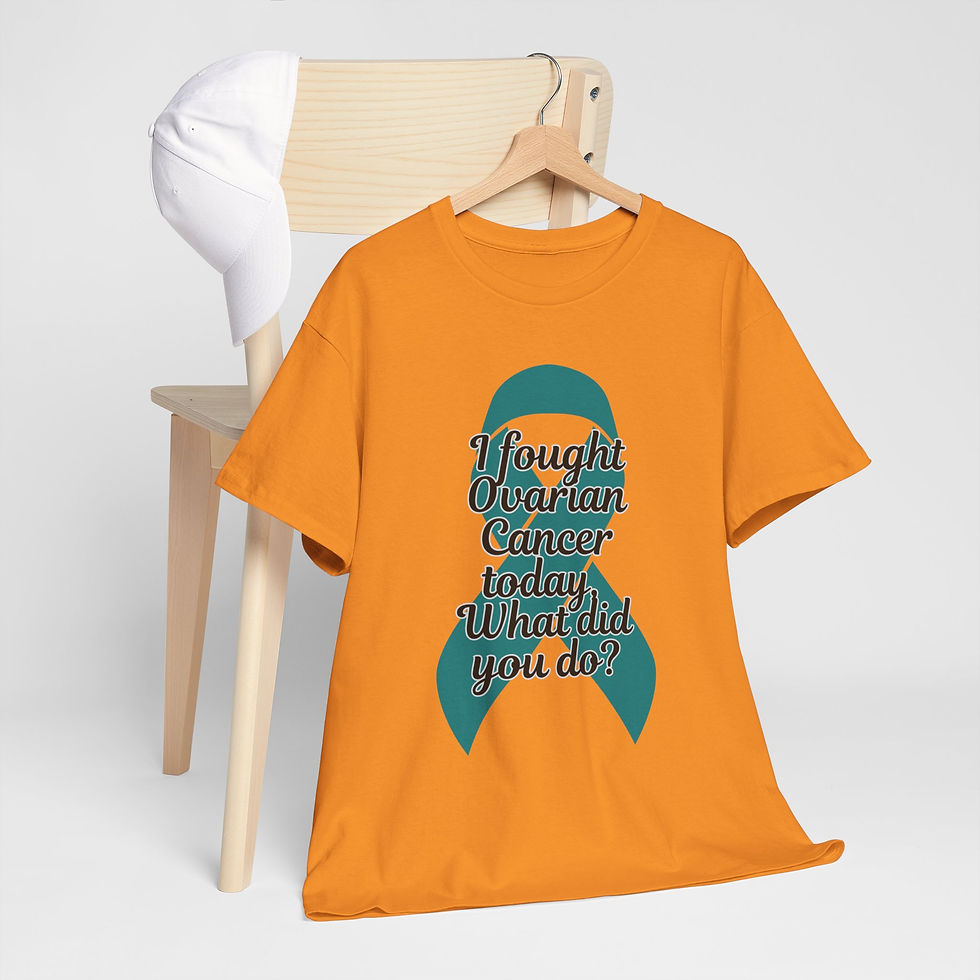 Thumbnail: I fought Ovarian Cancer today, what did you do? Awareness Tee,Cotton T-Shirt, 