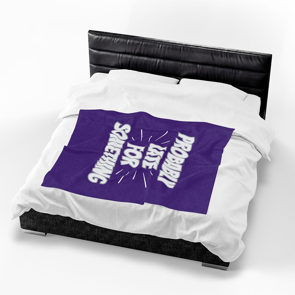 Thumbnail: 'Probably Late For Something' Velveteen Blanket —  Throw for Procrastinators 
