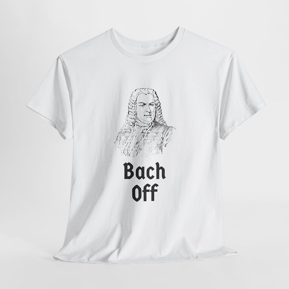 Thumbnail:  'Bach Off'- Funny Music T-, Gift for Music Lovers, , Band Merchandise, [...]