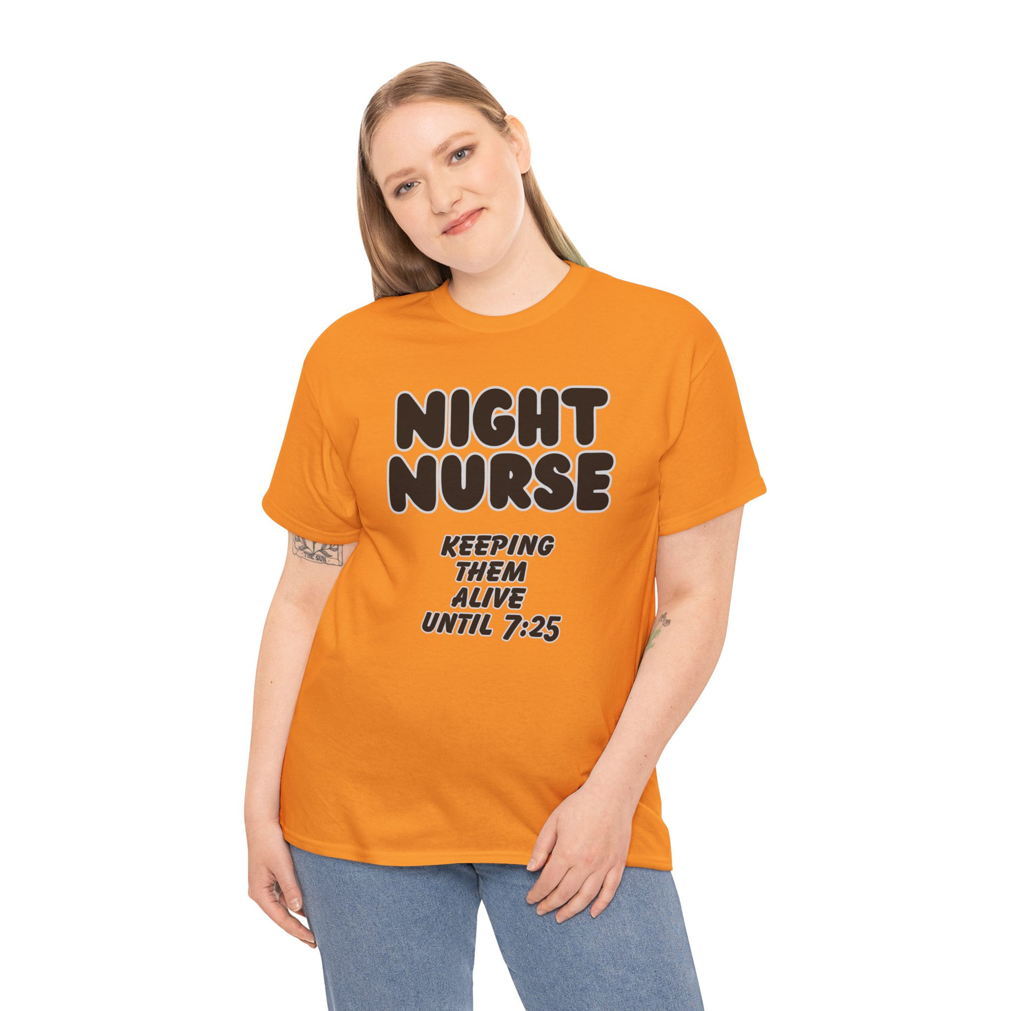 Night Nurse Unisex Heavy Cotton Tee - Keeping Them Alive Until 7:25