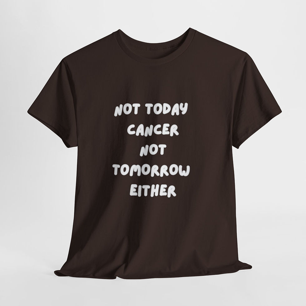 Thumbnail: NOT TODAY CANCER, NOT TOMORROW EITHER (white/dk solid) Cancer Support