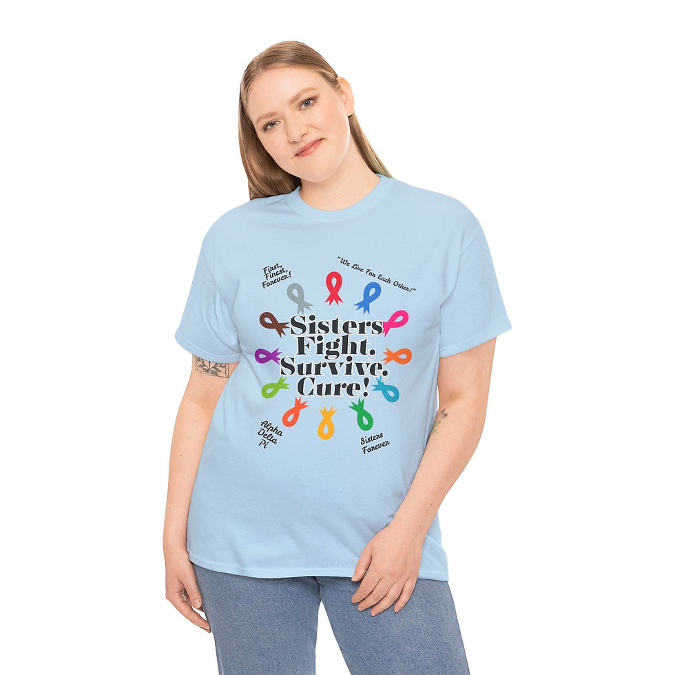 Thumbnail: Sisters Fight Survive Cure Tee - Empowering T-Shirt for Advocacy, Friendship