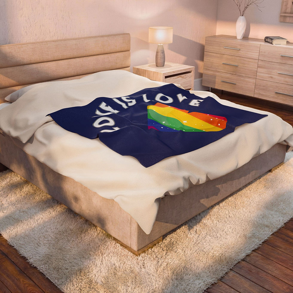 Thumbnail: Love Is Love Rainbow Heart Plush Blanket