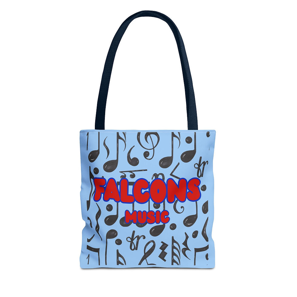 Thumbnail: Falcons Music Tote Bag - Musical Notes All-Over Print