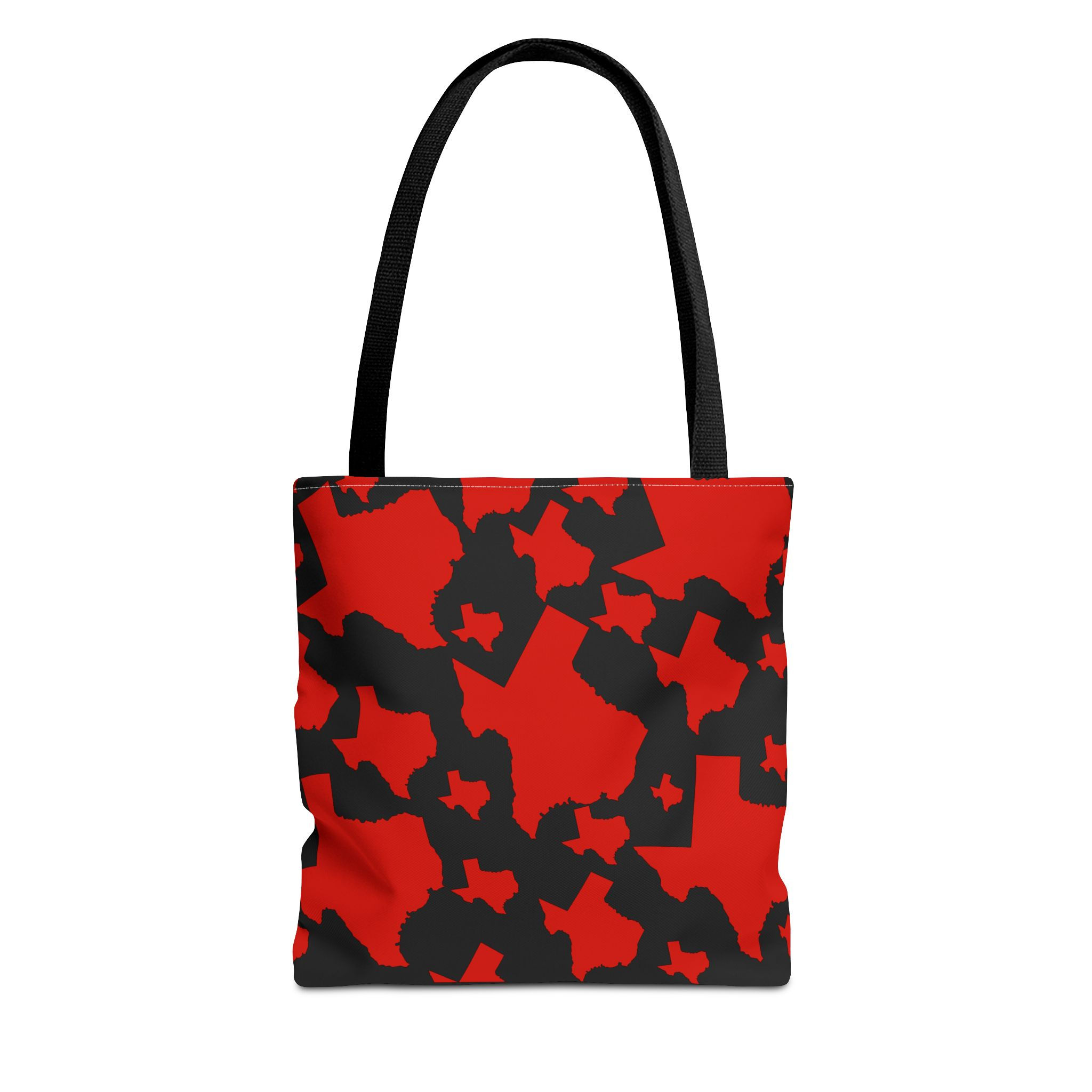 Texas Pattern Tote Bag — Red & Black Lone Star Camouflage Tote