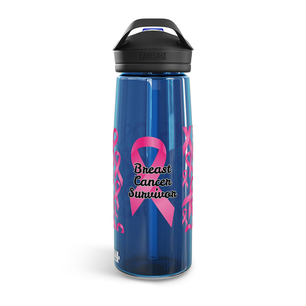 Thumbnail: BREAST CANCER SURVIVOR Water Bottle, Pink Ribbon, Reusable Drinkware, Camelback
