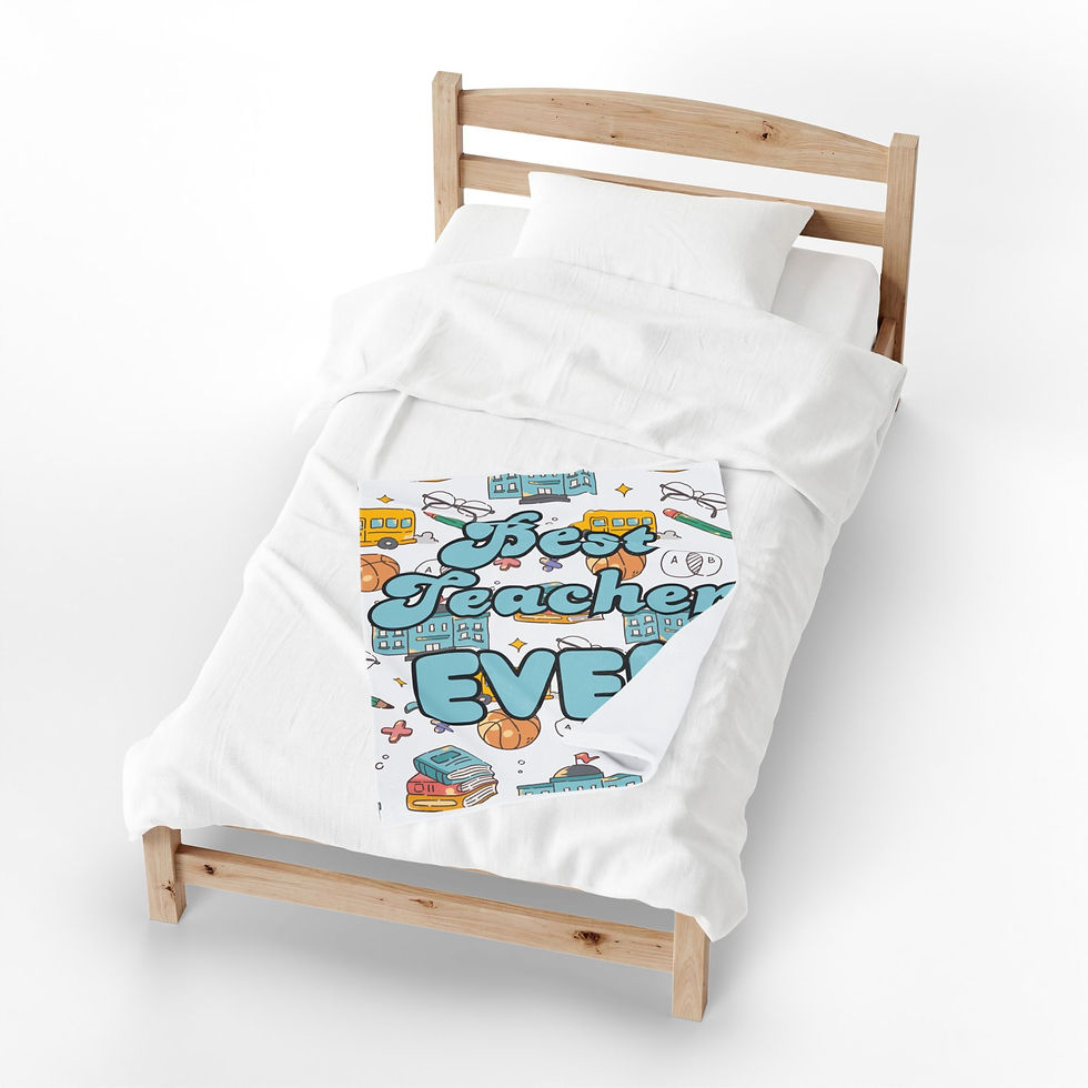Thumbnail: Plush Blanket — "Best Teacher Ever" Velveteen Throw (Teacher Appreciation Gift)