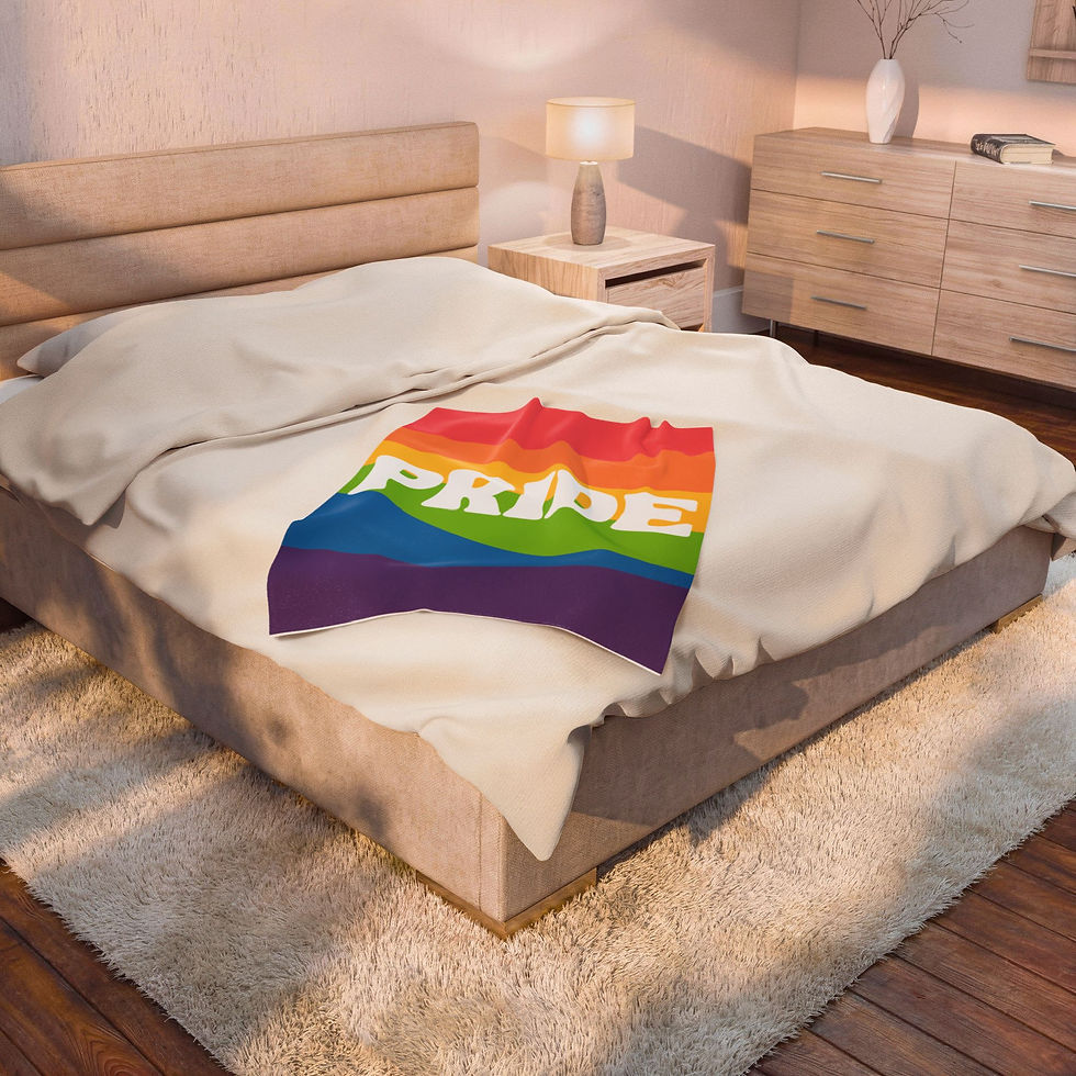 Thumbnail: Pride Velveteen Plush Blanket — Retro Rainbow PRIDE Throw